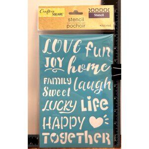 Crafters Square Love & Family Inspirational Stencil  Diy Crafts & SCRAPBOOKING
